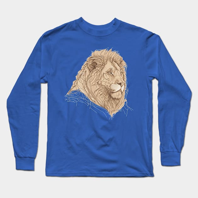 Majestic Lion Long Sleeve T-Shirt by HappyDigital